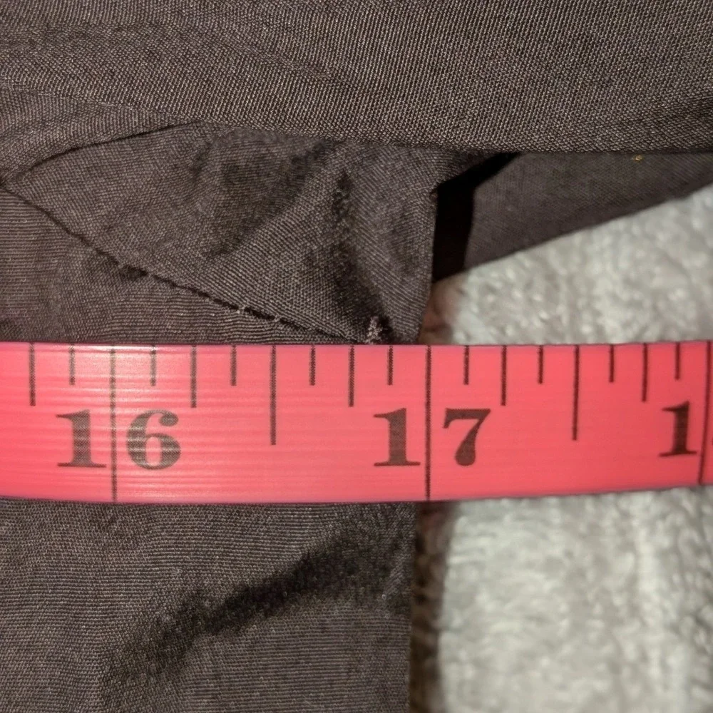 Madewell NW627 Puff Sleeve Band Collar Button Down Shirt Brown XXS NWT $80 - Picture 6 of 10